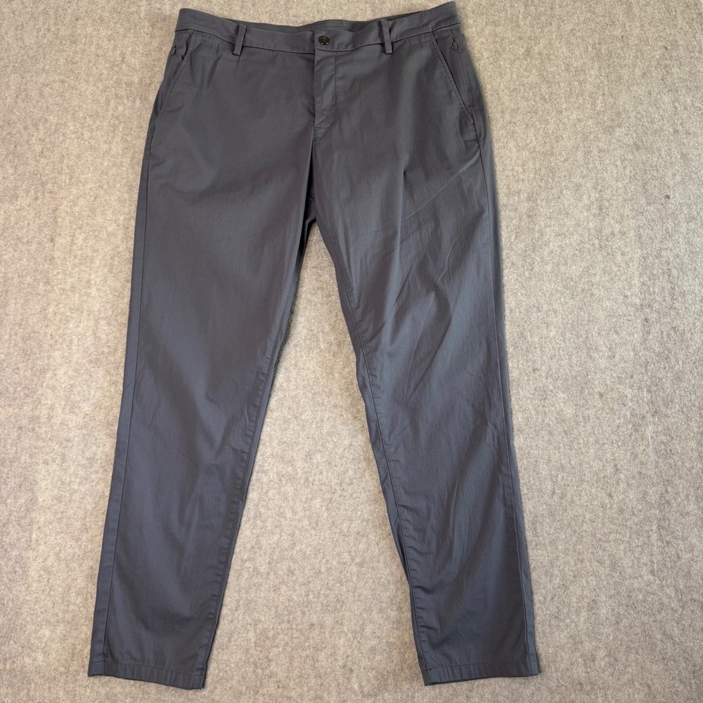 Birddogs Boomstick Pants Mens 38x32 Gray Tapered Chino Lined Golf Performance